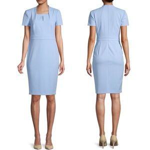 CALVIN KLEIN Short-Sleeve Square Neck Sheath Dress